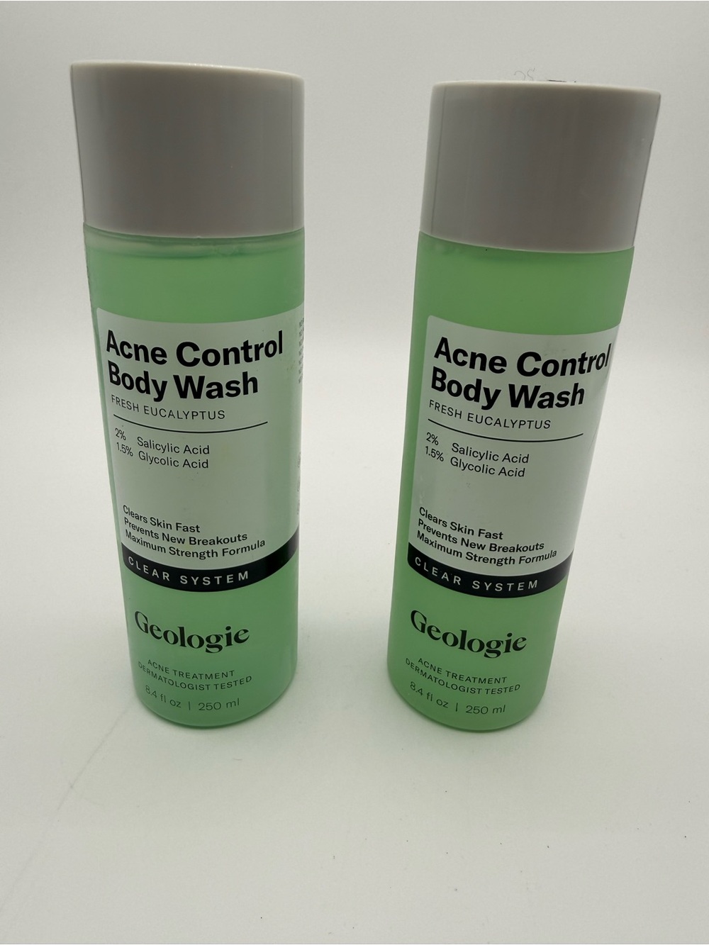 Geologie Acne Control Body Wash - Fresh Eucalyptus (Green) - Two Pack